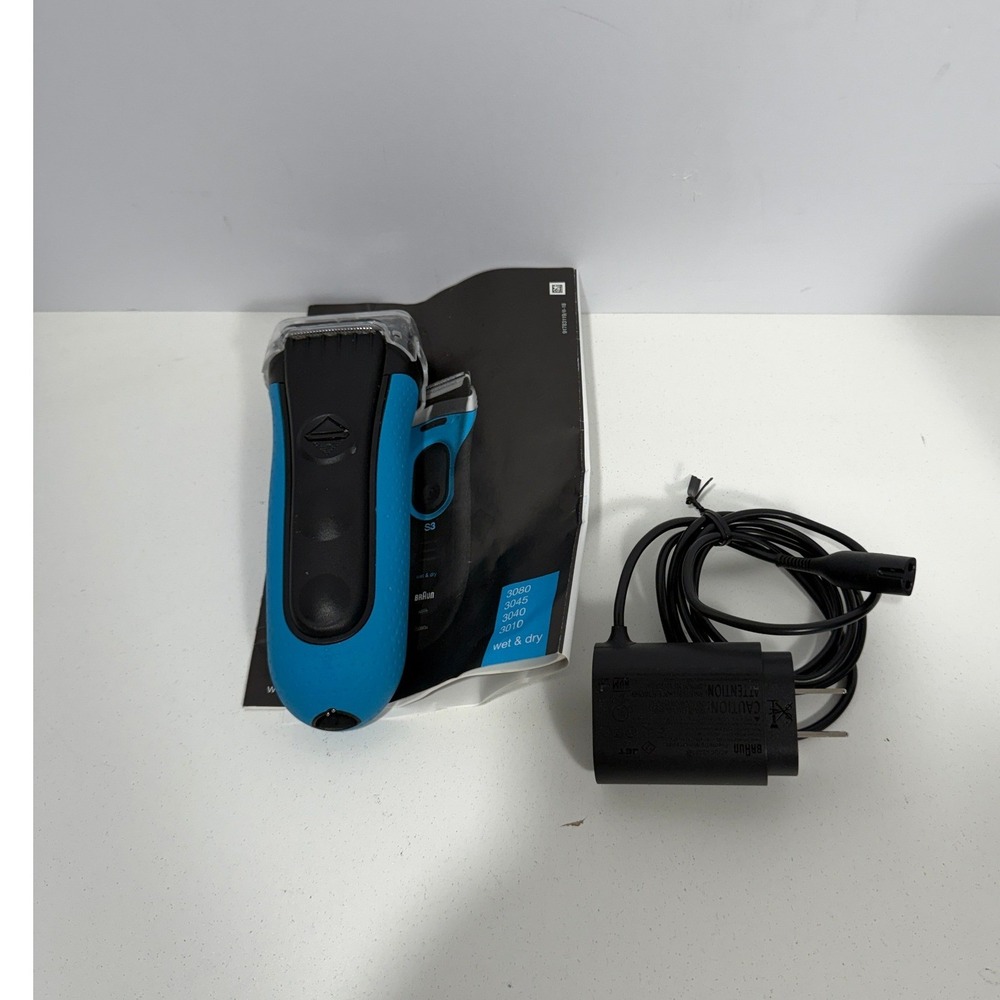 Braun Series 3 3040s Wet & Dry Electric Foil Shaver Mens Rechargeable Blue Black